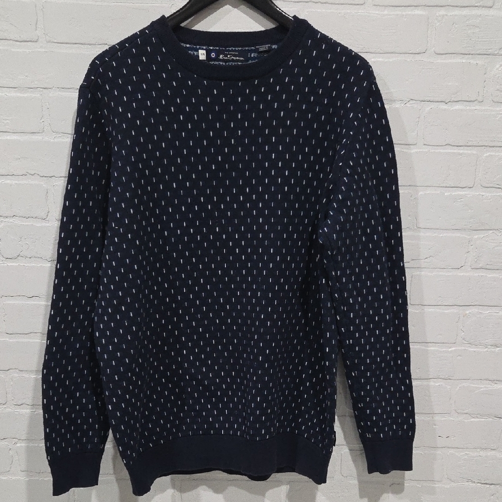 Ben Sherman Navy and White Crewneck Sweater